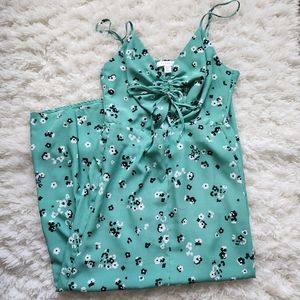 Topshop Green Floral Spaghetti Strap Dress.